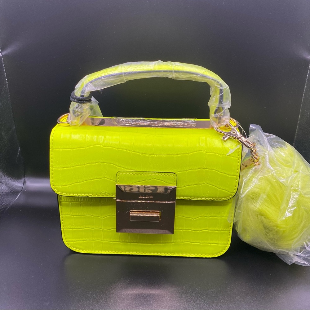 Aldo Chiadda Bright Yellow Women's Top Handle Handbag - Picture 6 of 11